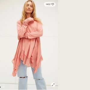 ​Free People We The Free Starlight Tee Long Sleeve Sharkbite Hem - Small